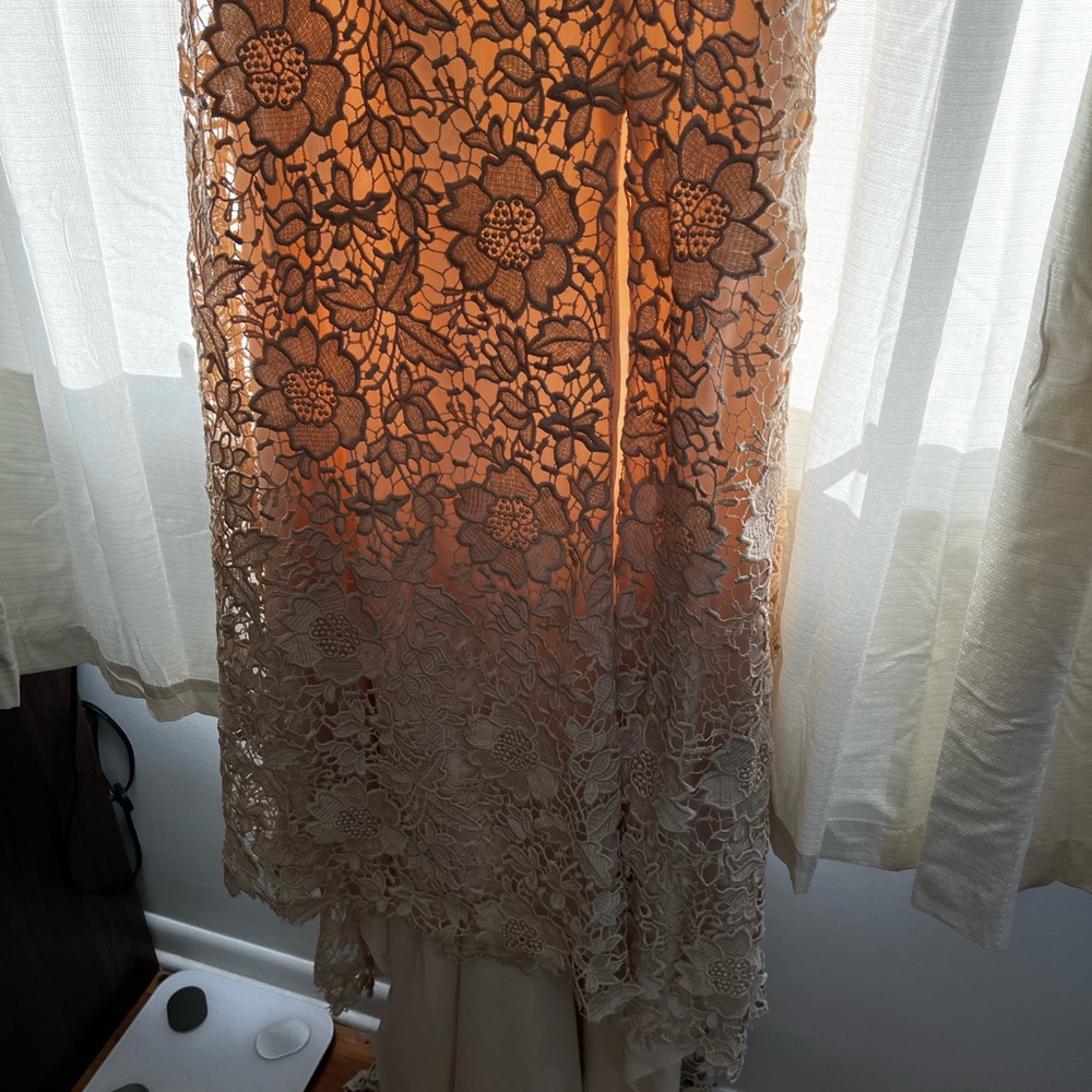 Champagne lace wedding dress. Brand new with tags. JJ HOUSE. Size US 10.